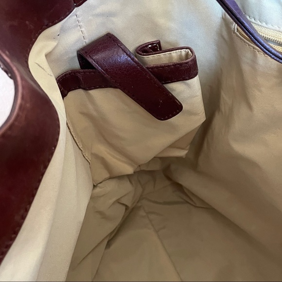 Cole Haan large brown hobo shoulder bag fringe tassel detail - Picture 8 of 14